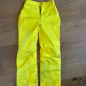 Bright Yellow Kids Ski Pants